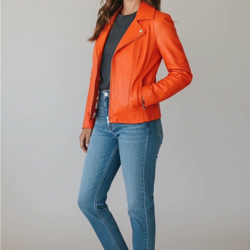 Wilsons Leather Vibrant Orange Women's Jacket